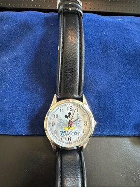 Disney Collectable Mickey Mouse 75th Anniversary Watch with Black Strap